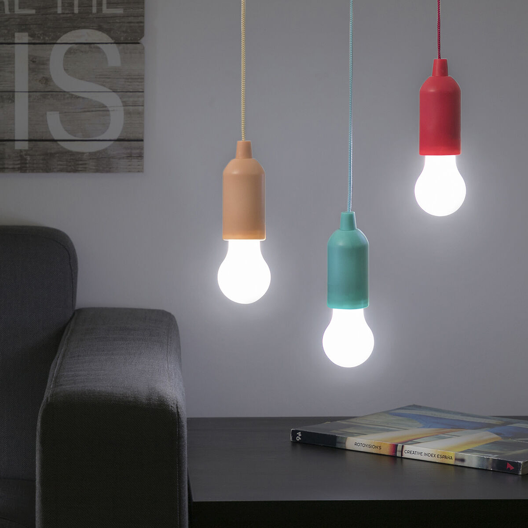 Bombilla LED Portátil con Cordón Bulby InnovaGoods – Lámpara Retro Multicolor para Interior y Exterior 1