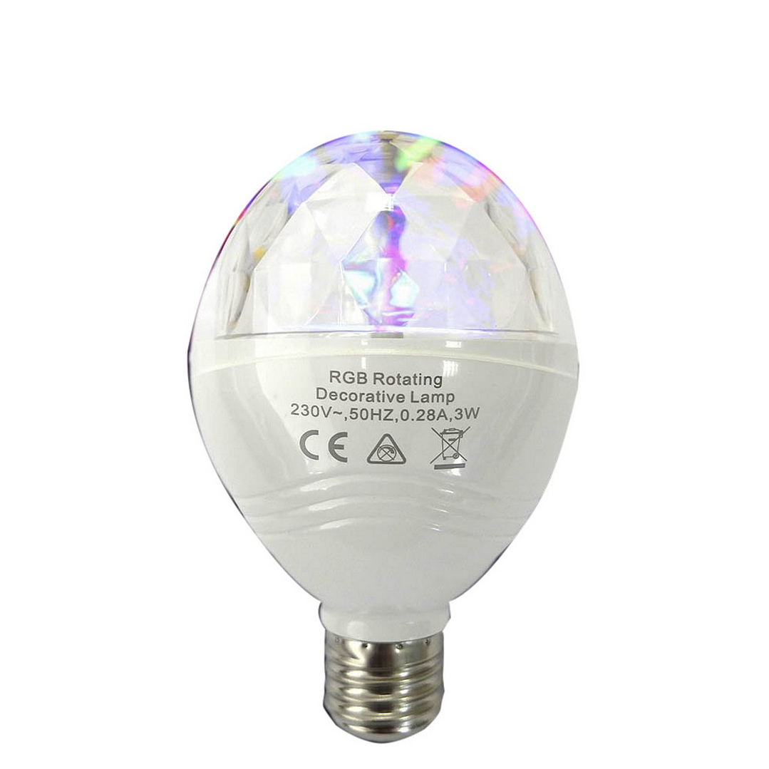 Bombilla LED EDM E27 20W 3W Rotatoria Estilo Bola de Discoteca 360º 1