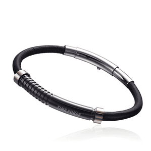Pulsera Hombre Time Force TS5096BR23 Negra 21 cm – Pulsera de Caucho Resistente y Moderna