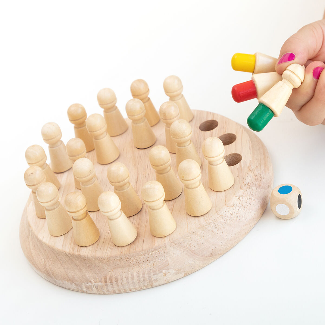 Ajedrez de Memoria Infantil de Madera Taeda InnovaGoods – Juego Educativo Montessori 26 Piezas 5