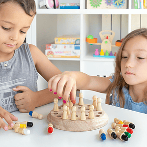 Ajedrez de Memoria Infantil de Madera Taeda InnovaGoods – Juego Educativo Montessori 26 Piezas