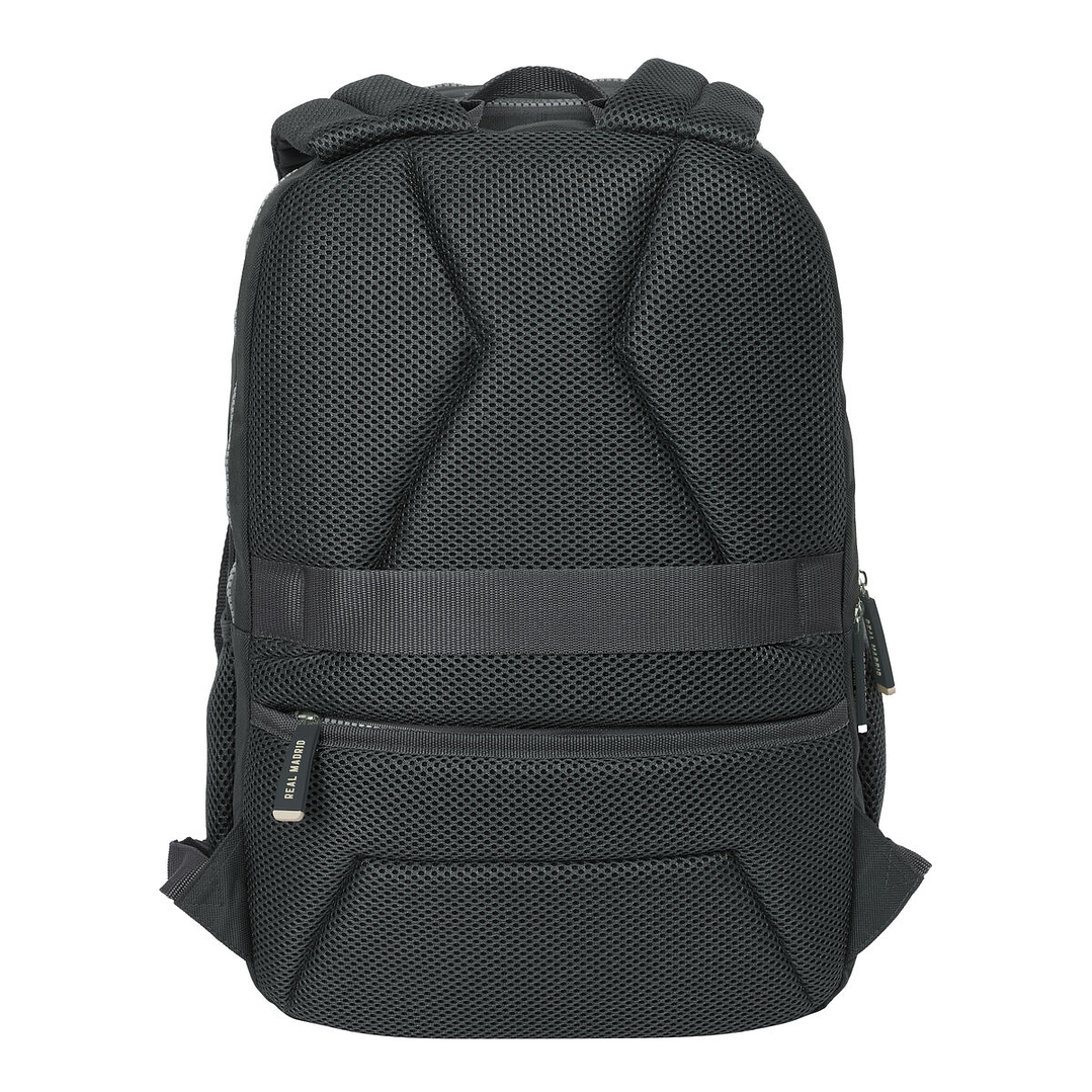 Mochila Escolar Real Madrid C.F. Gris con Compartimento para Portátil y Portazapatos 30x42x17 cm 3