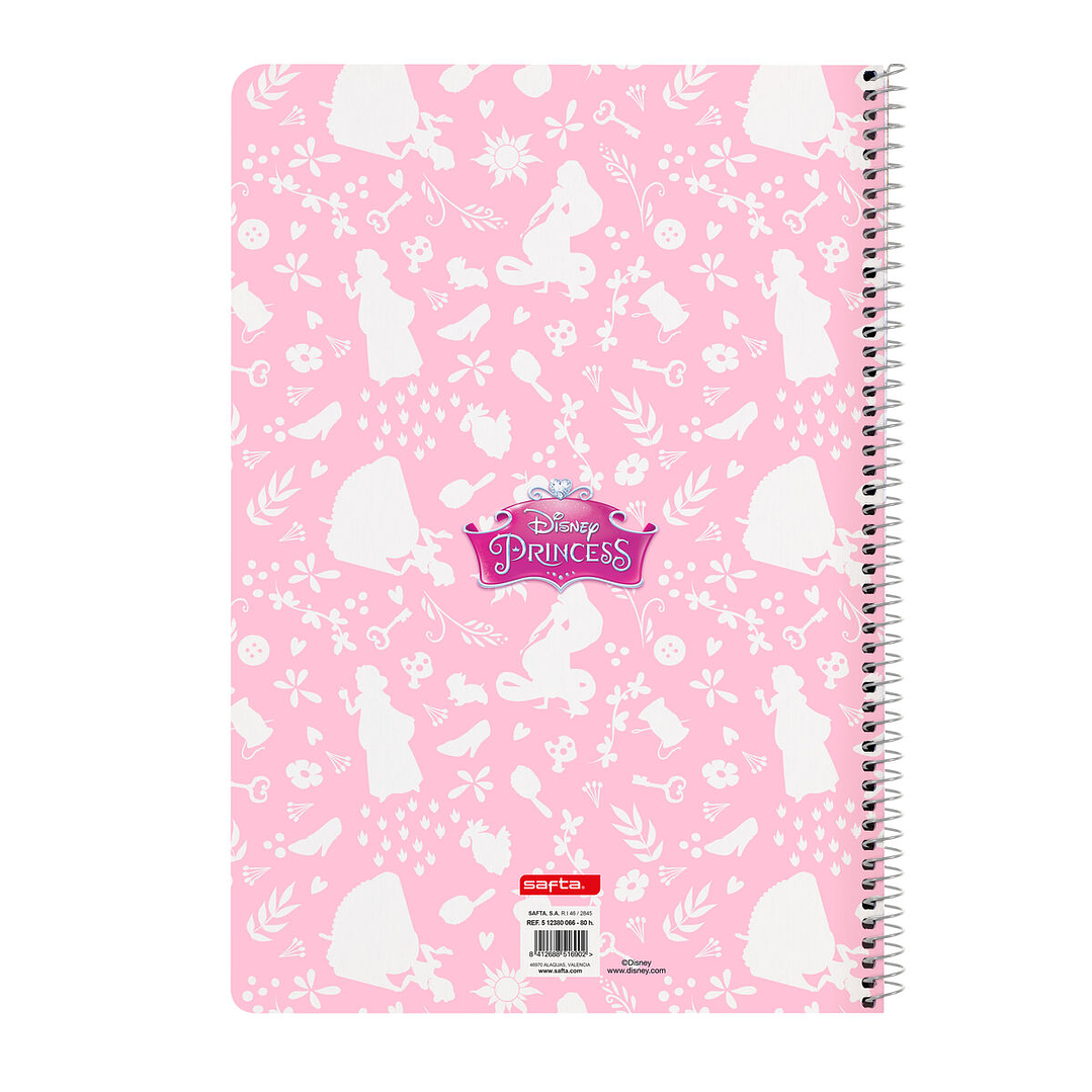 Libreta Disney Princess Magical A4 Beige y Rosa – 80 Hojas con Tapa Dura y Espiral Metálico 2