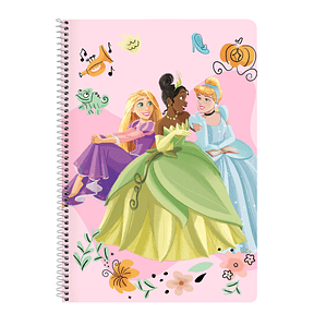 Libreta Disney Princess Magical A4 Beige y Rosa – 80 Hojas con Tapa Dura y Espiral Metálico