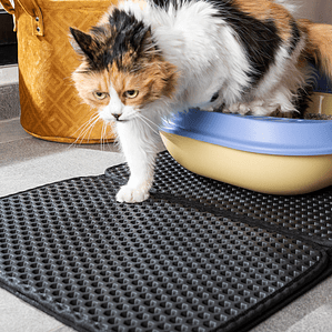 Alfombra para Arenero de Gatos Clikatt InnovaGoods – Limpieza Fácil y Suelo Protegido