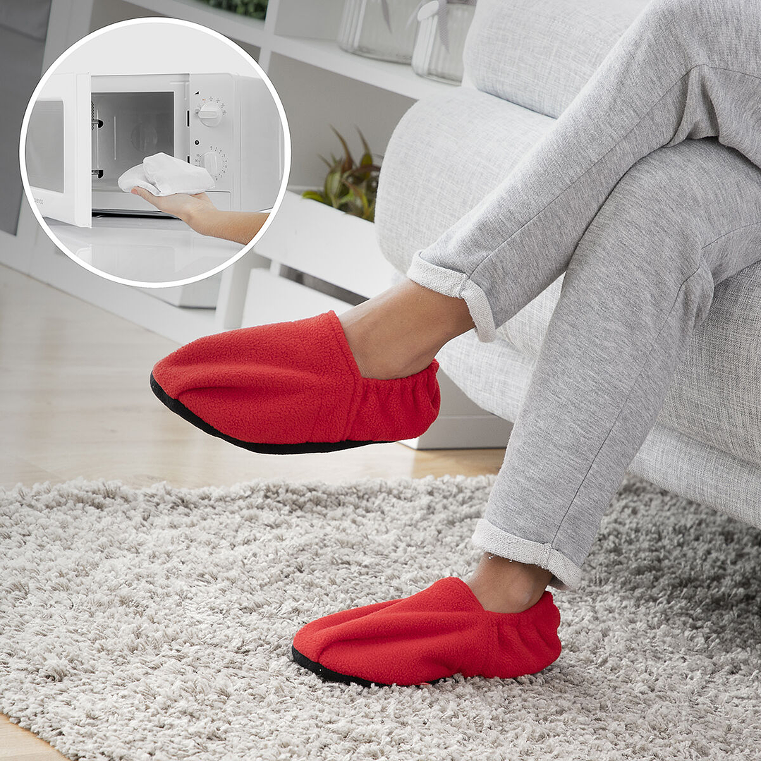 Zapatillas de Casa Calentables en Microondas InnovaGoods Rojo – Confort, Relajación y Calor Instantáneo 1
