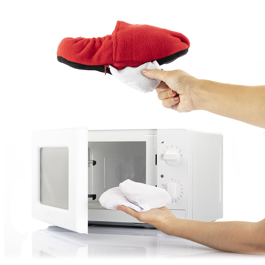 Zapatillas de Casa Calentables en Microondas InnovaGoods Rojo – Confort, Relajación y Calor Instantáneo 2