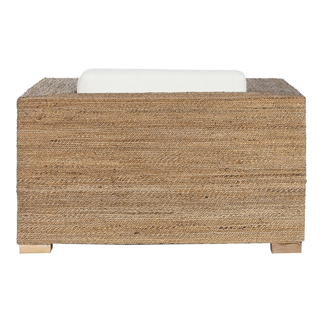 Sillón de Jardín Home ESPRIT Blanco y Natural – Elegancia en Fibra y Madera de Teca con Cojín Incluido 7