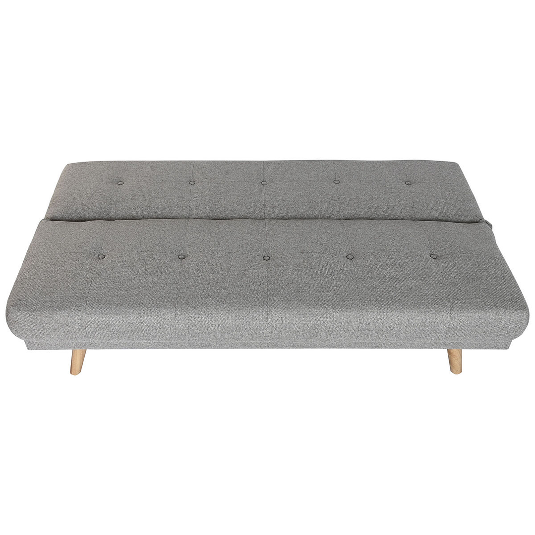 Sofá Cama Home ESPRIT 3 Plazas Gris y Crema – Diseño Scandi, Poliéster y Madera de Caucho 172 x 80 x 76 cm 3
