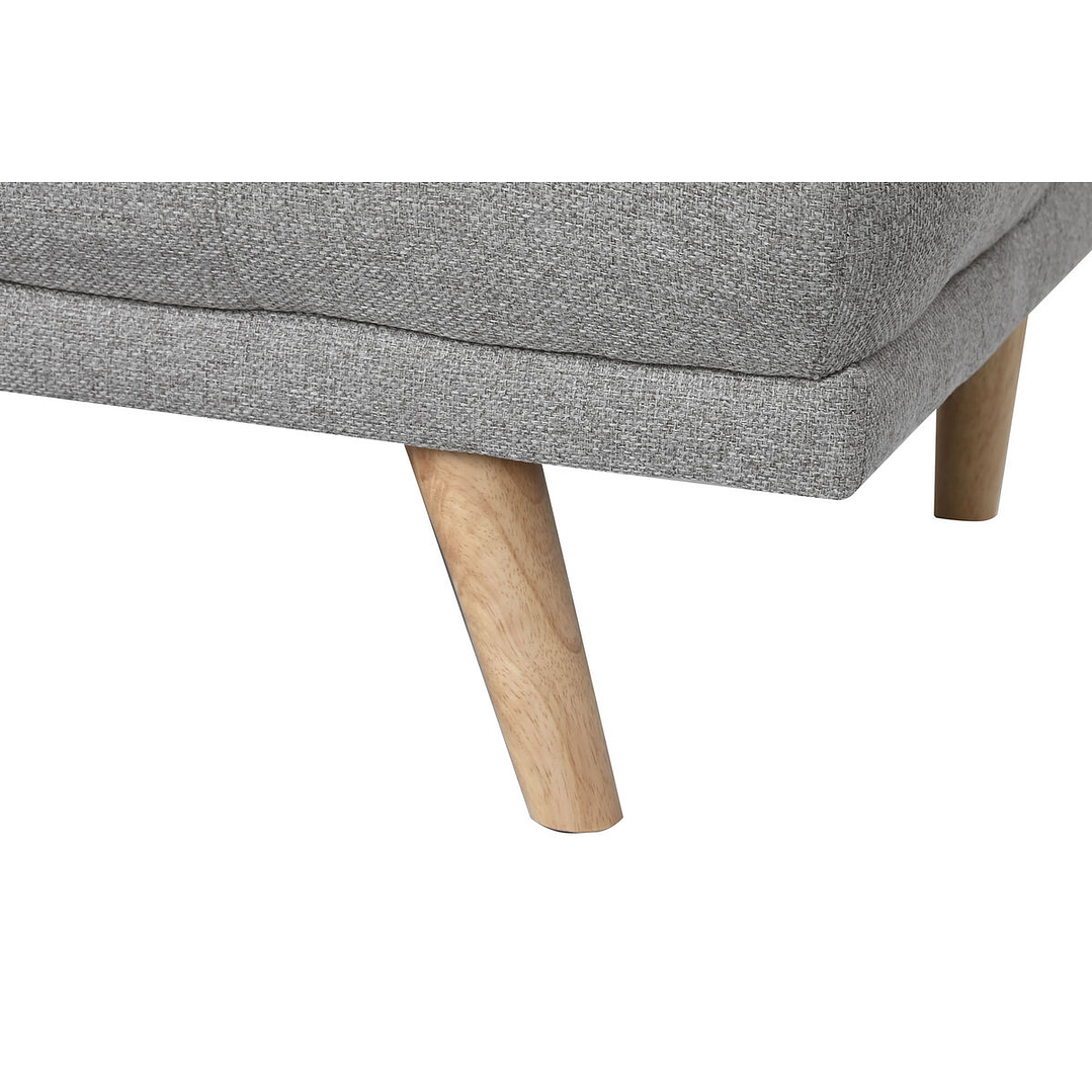 Sofá Cama Home ESPRIT 3 Plazas Gris y Crema – Diseño Scandi, Poliéster y Madera de Caucho 172 x 80 x 76 cm 4