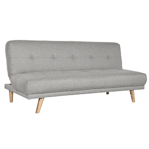Sofá Cama Home ESPRIT 3 Plazas Gris y Crema – Diseño Scandi, Poliéster y Madera de Caucho 172 x 80 x 76 cm