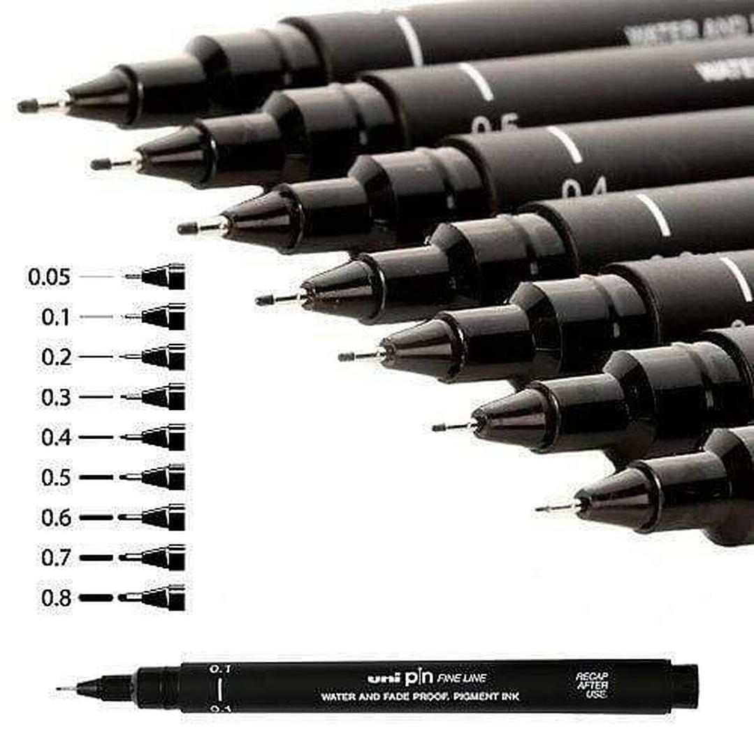 Rotuladores Permanentes Uni-Ball PIN02-200(S) Negros 0,2 mm – Pack de 12 Piezas con Punta de Poliacetal para Trazos Precisos 2