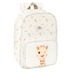 Mochila Escolar Preescolar Sophie La Girafe Beige – Compacta, Ecológica y Repelente al Agua para los Más Pequeños