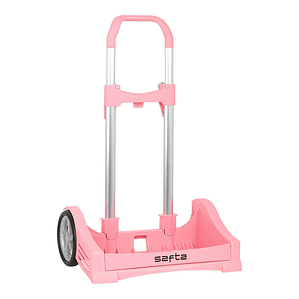 Carro Escolar Safta Rosa Claro 40 x 85 x 28 cm – Diseño Deportivo, Antivibración y Estructura Resistente con Sistema Universal