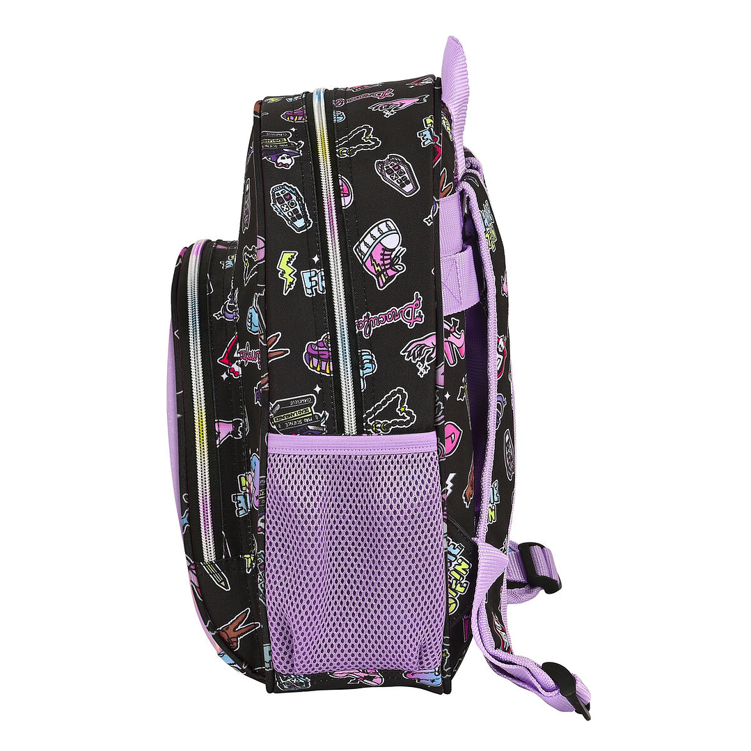 Mochila Escolar Infantil Monster High Creep Negra – Diseño Ergonómico y Adaptable a Carro Portamochilas 2