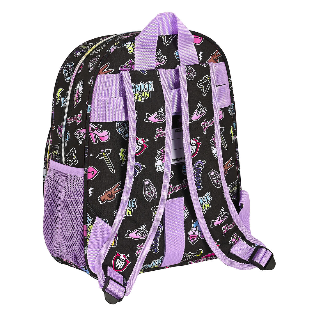 Mochila Escolar Infantil Monster High Creep Negra – Diseño Ergonómico y Adaptable a Carro Portamochilas 3