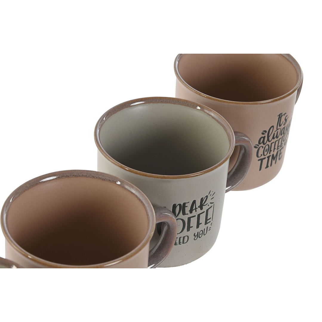 Juego de Tazas de Café Home ESPRIT Azul y Rosa – Set de 4 Tazas de Gres de 180 ml con Diseño Elegante y Funcional 2