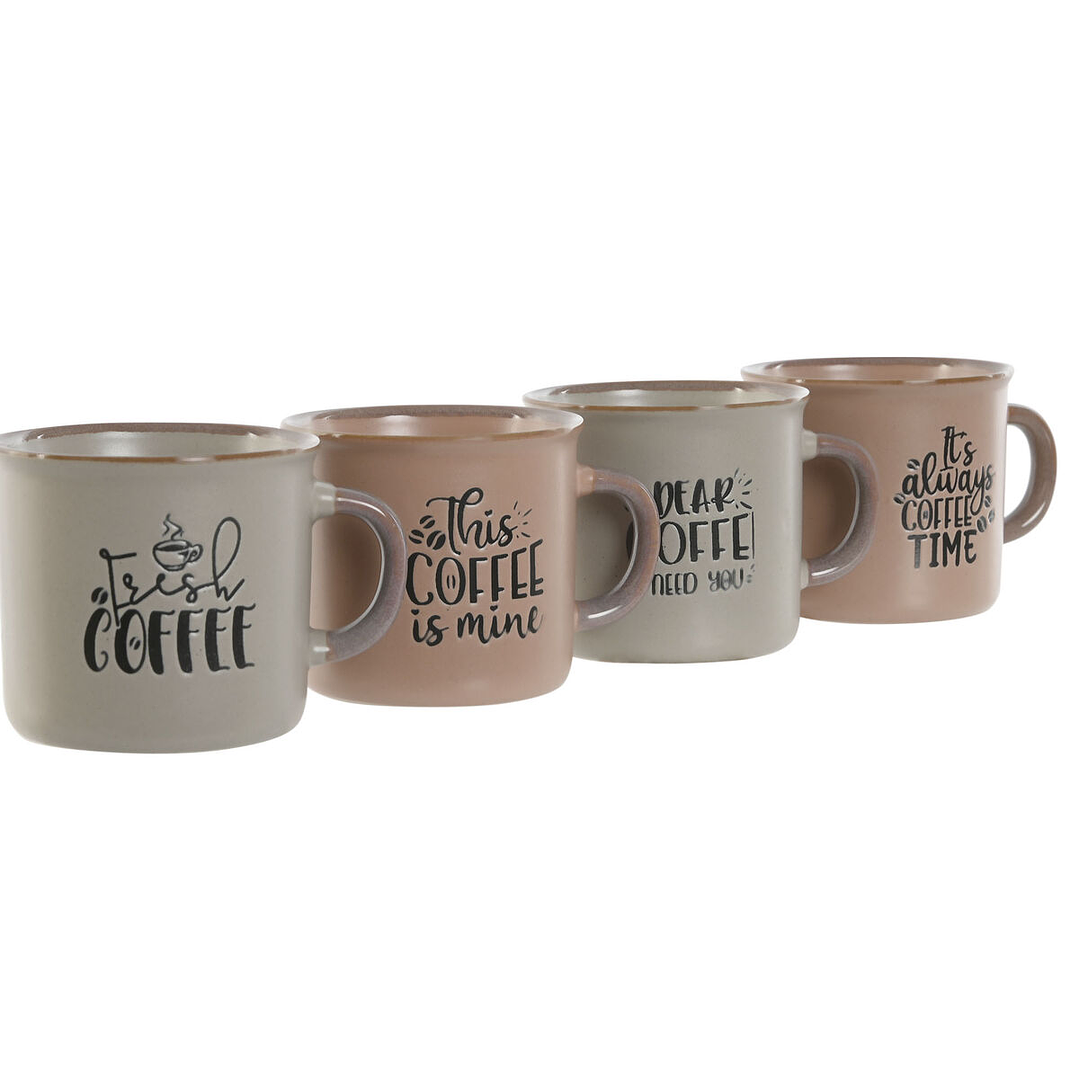 Juego de Tazas de Café Home ESPRIT Azul y Rosa – Set de 4 Tazas de Gres de 180 ml con Diseño Elegante y Funcional 3