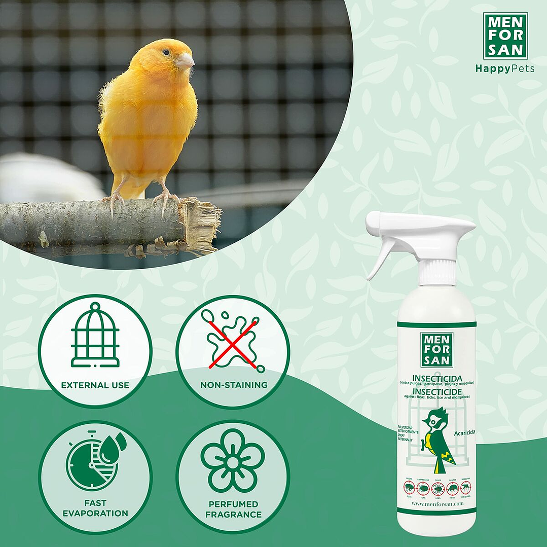 Insecticida Biodegradable Menforsan para Aves 750 ml – Protección Total contra Mosquitos, Pulgas, Piojos y Garrapatas 7