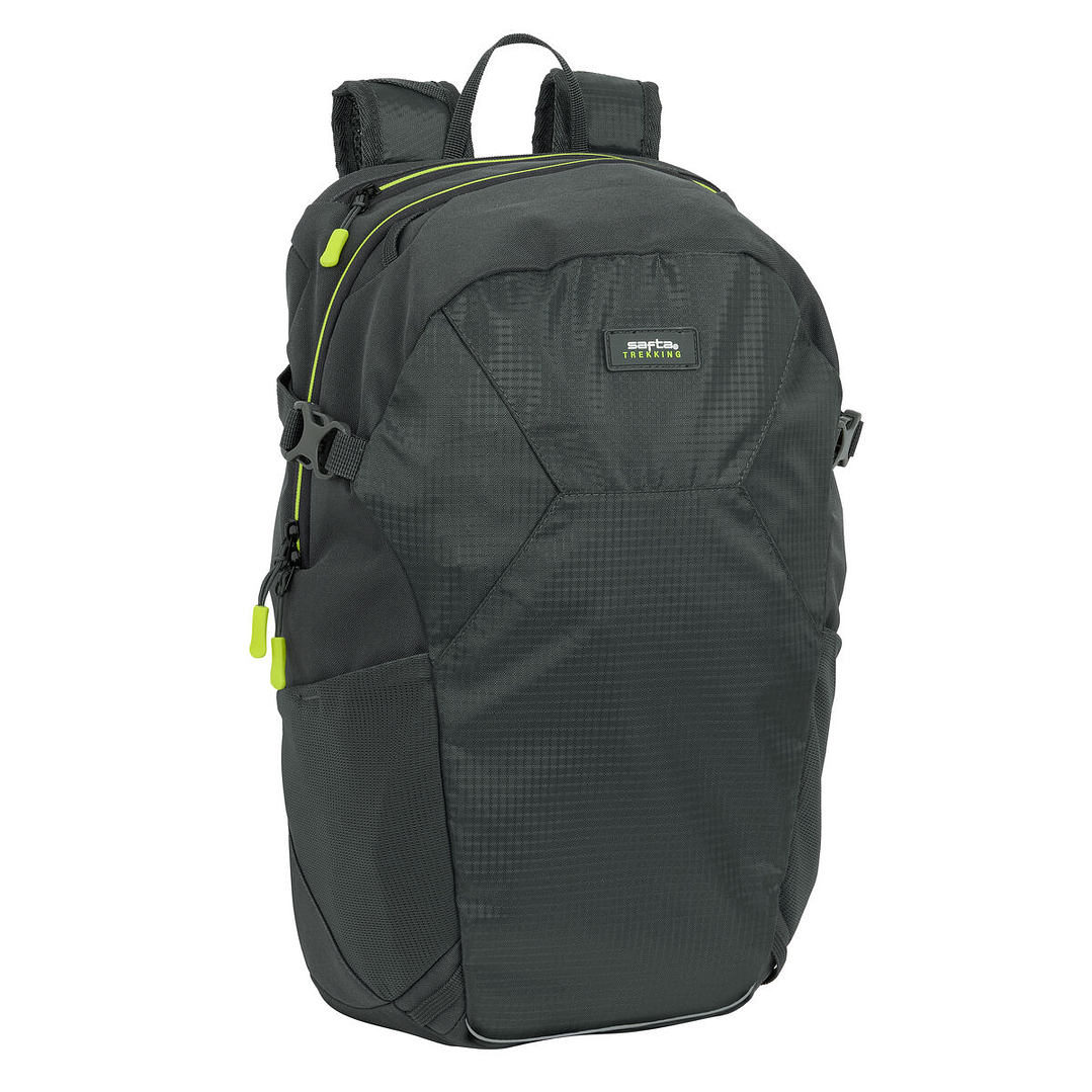 Mochila de Senderismo Safta Trekking Gris 19 L – Acolchada, Reflectante y Repelente al Agua para Uso Juvenil 27 x 46 x 15 cm 1