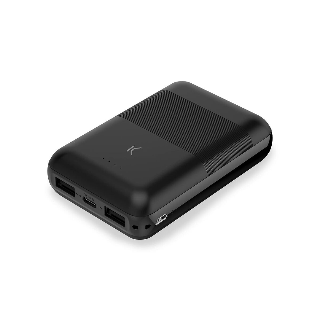 Power Bank KSIX 10000 mAh Negro – Batería Externa con Enchufe EU, Cable USB-C y Alta Potencia para Smartphone 3