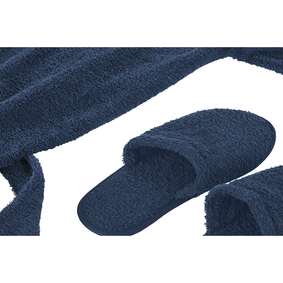 Albornoz Home ESPRIT Azul – Suave y Absorbente en Algodón y Poliéster para Confort Diario 63 x 120 cm 2