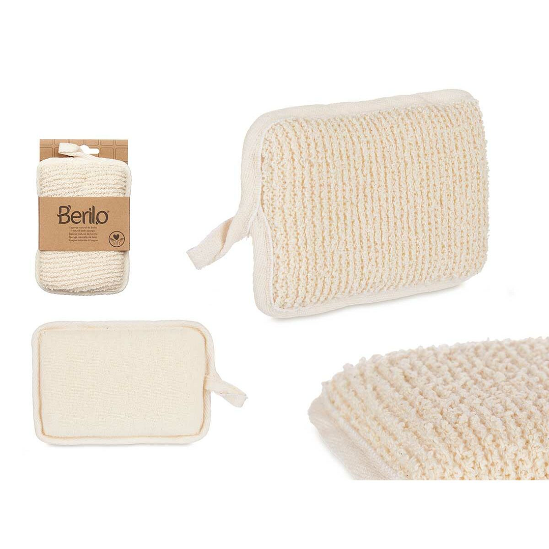 Esponja Corporal Berilo B7081-6 Blanco Beige | Pack De 12 Unidades Con Tejido Natural Para Limpieza Suave Y Duradera 2