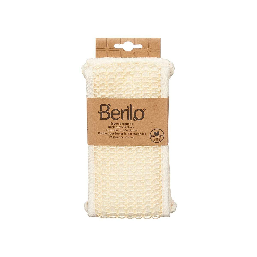 Esponja De Masaje Berilo B7083-16 Blanca | Pack De 12 Unidades Con Cinta Frotaespaldas Para Higiene Y Relajación 2