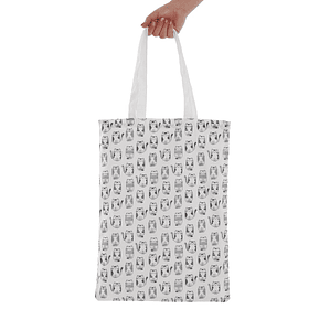 Bolso Versa Blanco con Diseño de Gatos – Estilo Original para Mujer en Poliéster Textil 36 x 48 x 36 cm