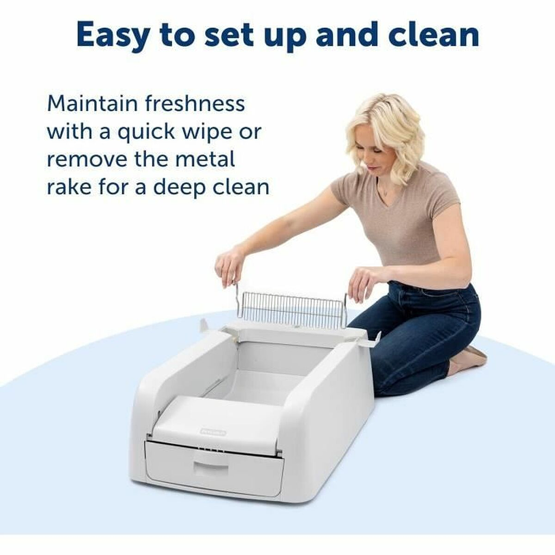 Arenero para Gatos PetSafe Clumping Blanco – Sistema Autolimpiante Inteligente en Plástico Resistente para Higiene Felina Avanzada 5