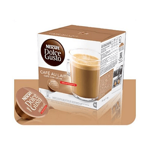Cápsulas de Café Nescafé Dolce Gusto Café Au Lait Descafeinado – Pack de 16 Unidades para un Café con Leche Suave y Sin Cafeína