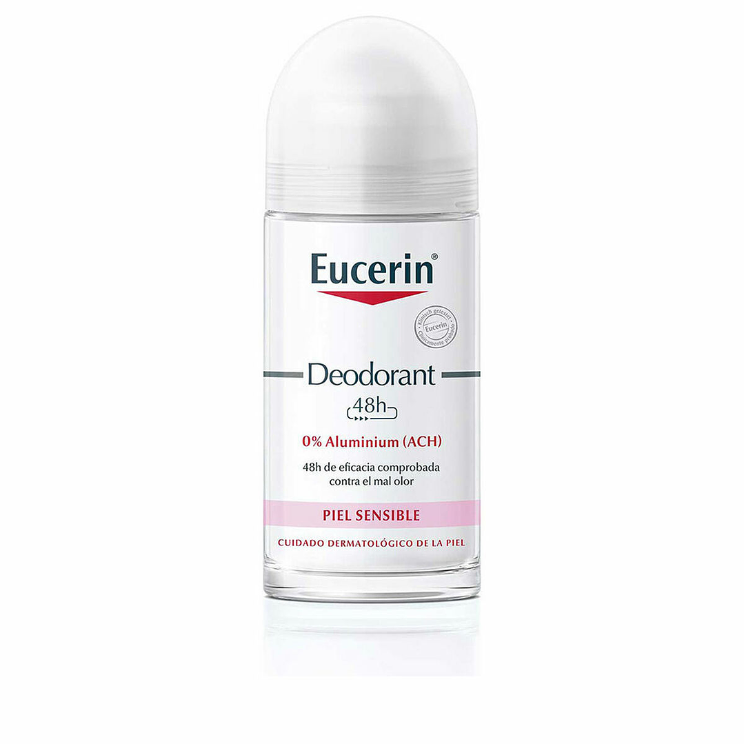 Desodorante Roll-On Eucerin Piel Sensible 50 ml – Protección de 48 Horas Sin Alcohol para Axilas Delicadas, Formato Crema Unisex 1