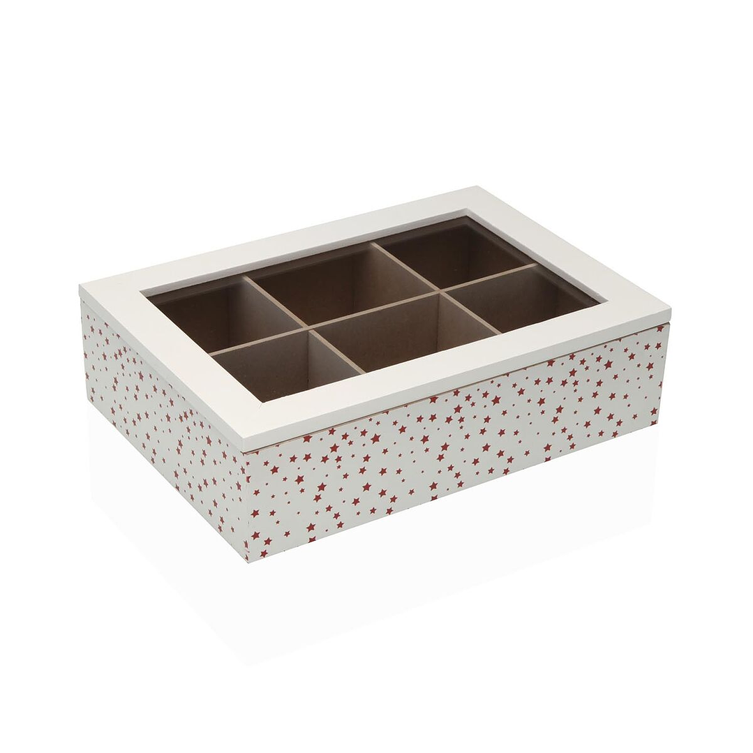 Caja para Infusiones Versa STELLA Madera Blanca 17x7x24 cm 1