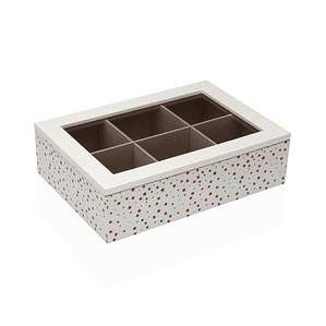Caja para Infusiones Versa STELLA Madera Blanca 17x7x24 cm