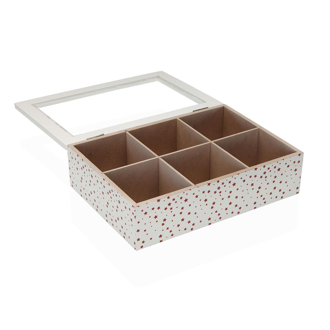 Caja para Infusiones Versa STELLA Madera Blanca 17x7x24 cm 2