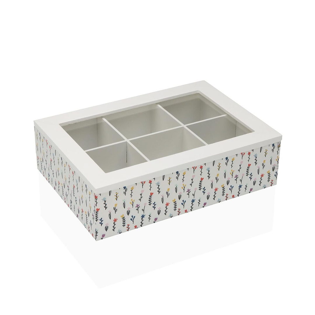 Caja para Infusiones Versa BLUME Madera Blanca – Organiza con Estilo 1