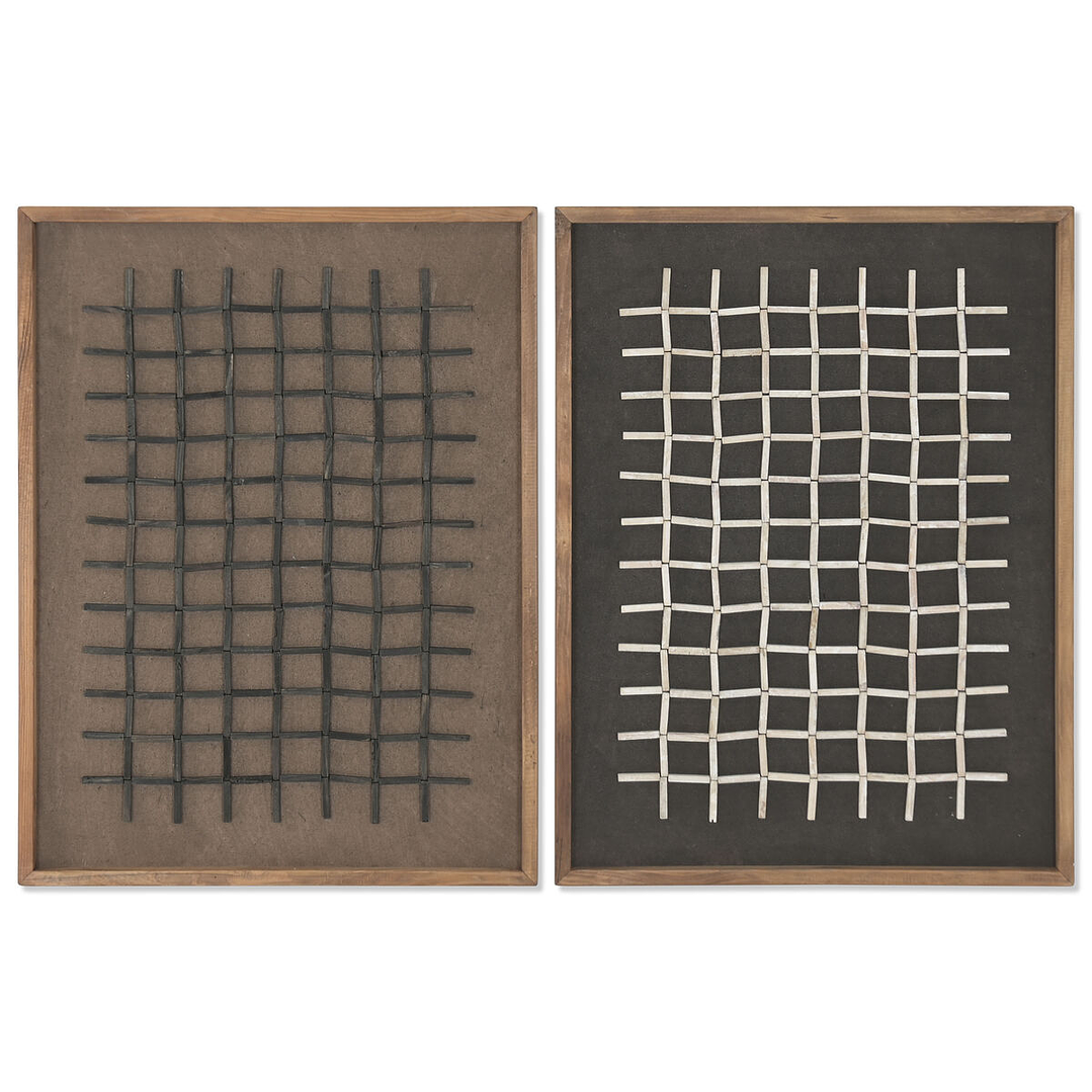 Cuadro Decorativo ESPRIT Oriental 3D Madera Reciclada (2 Uds) 1