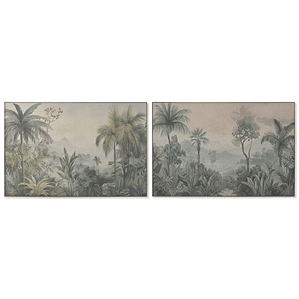 Cuadro Tropical ESPRIT Palmeras Verde 120x80 cm (2 Uds)