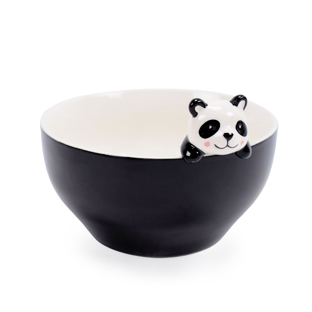 Cuenco Versa Negro Porcelana Diseño Oso Panda 15 cm 1