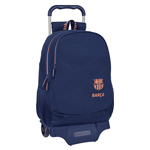 Mochila Escolar F.C. Barcelona Azul Marino con Carro 32 cm