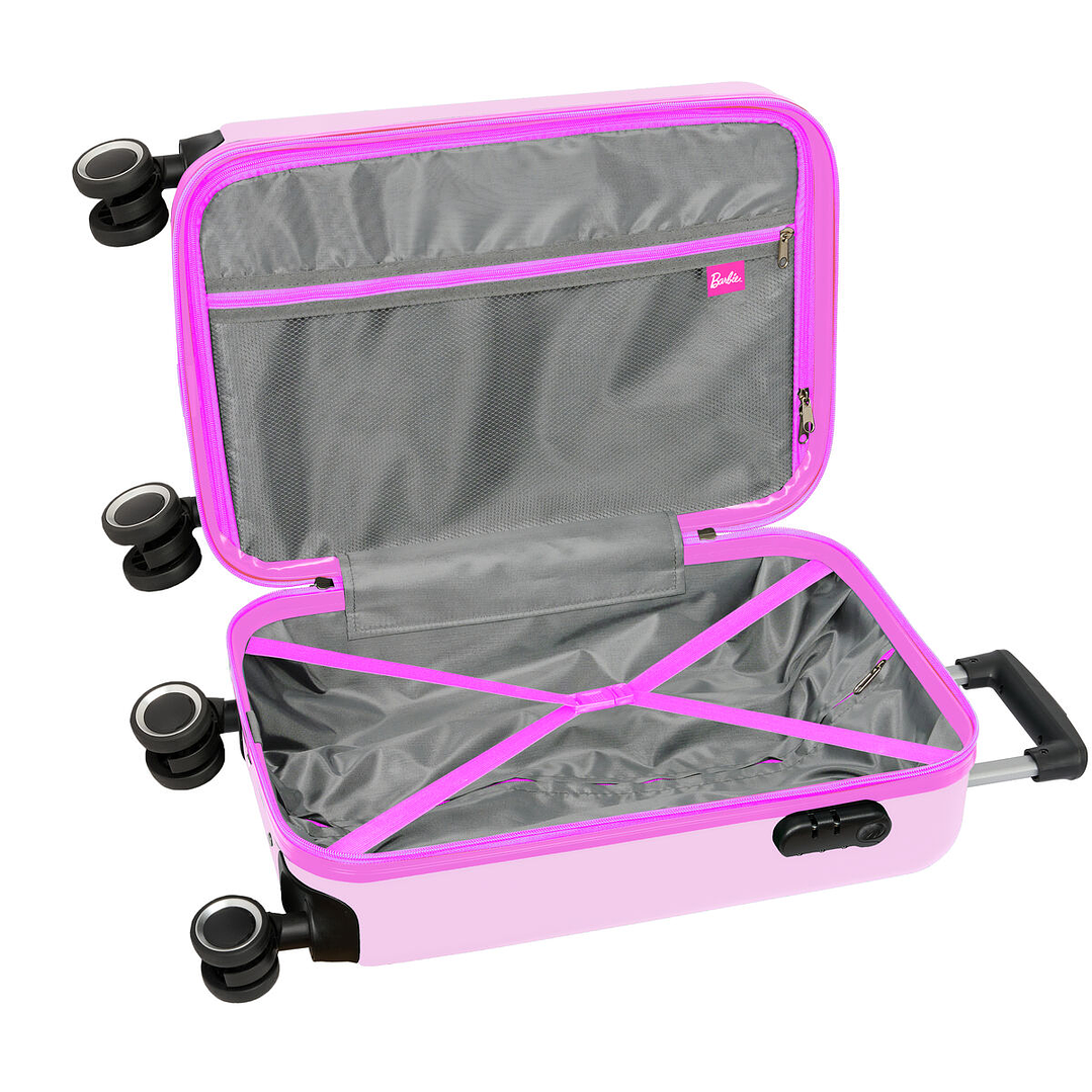 Maleta Infantil Barbie Rosa Celeste 55 cm con Ruedas 4