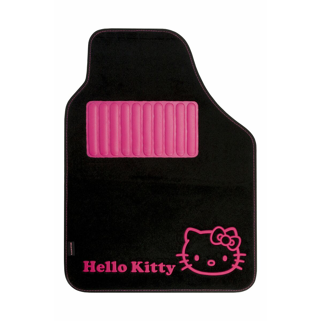 Alfombrillas Coche Hello Kitty Negro Rosa 4 Piezas 2