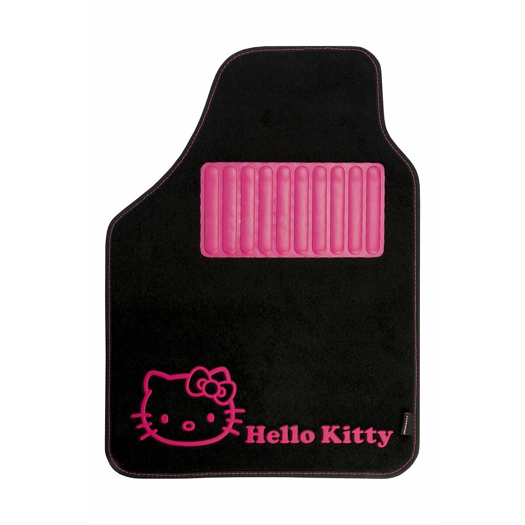 Alfombrillas Coche Hello Kitty Negro Rosa 4 Piezas 3