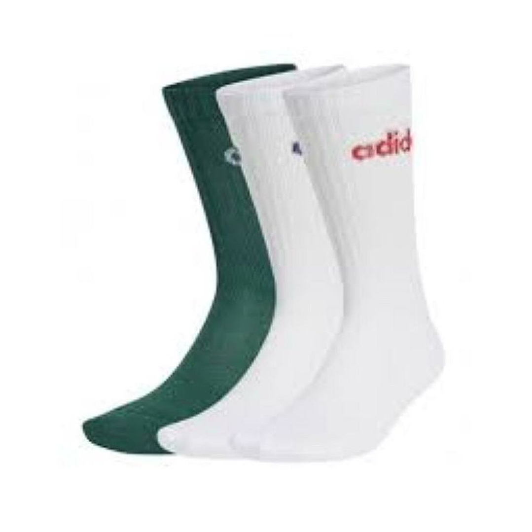 Calcetines Deportivos Adidas C LIN CREW Verde 3 Pares 1