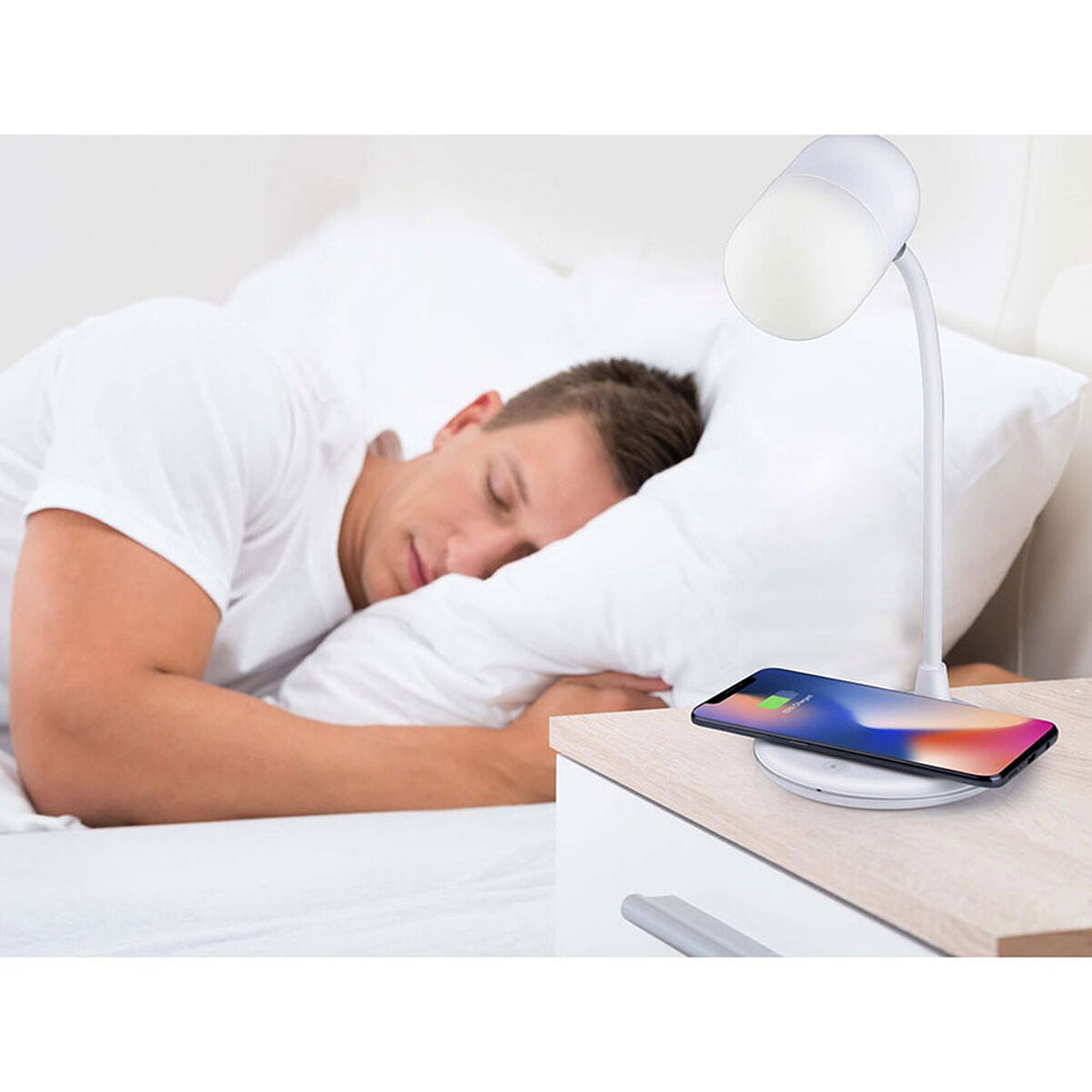 Lámpara LED Grundig 3 en 1 Altavoz y Cargador Blanco 5