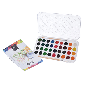Acuarelas Artist x36 Colores con Pinceles y Papel