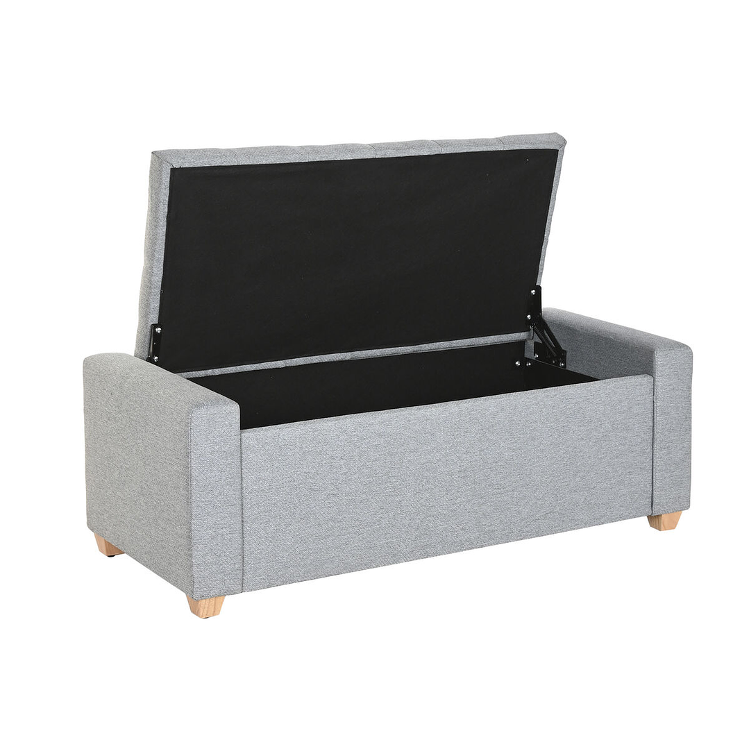 Banqueta Home ESPRIT Gris Claro 120x50x42 cm 3