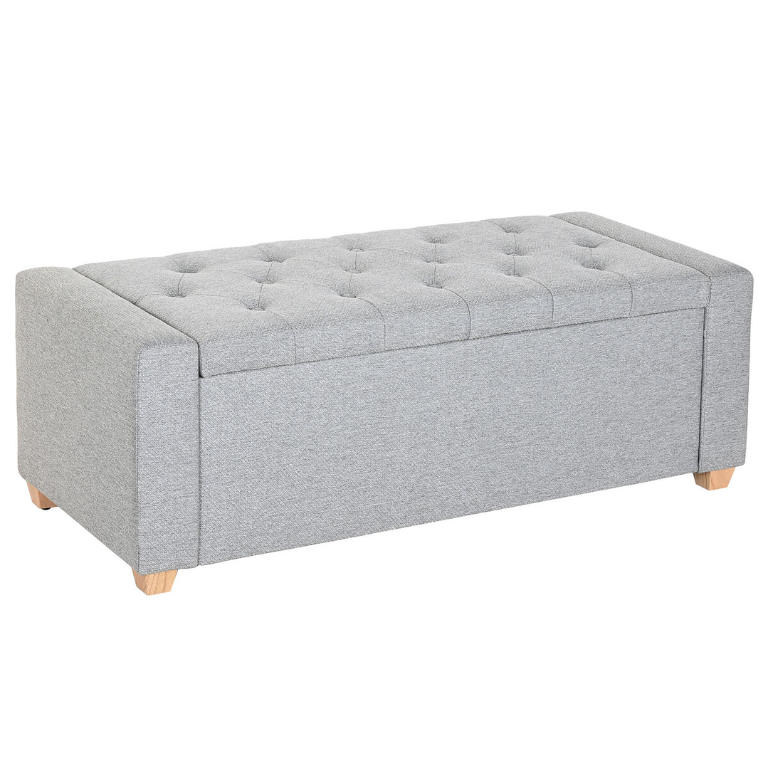Banqueta Home ESPRIT Gris Claro 120x50x42 cm 1