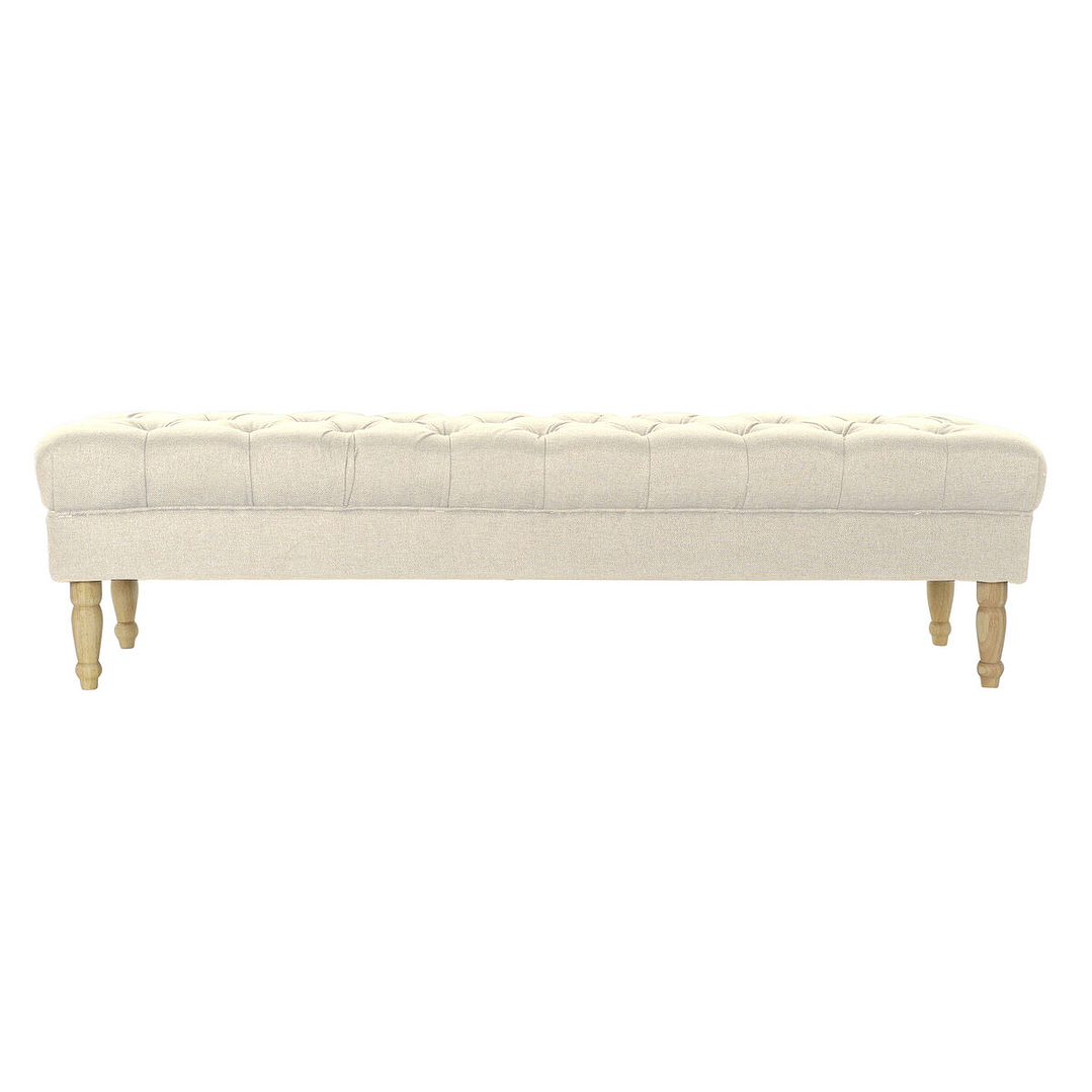 Banqueta Home ESPRIT Crema Poliéster y Madera 2