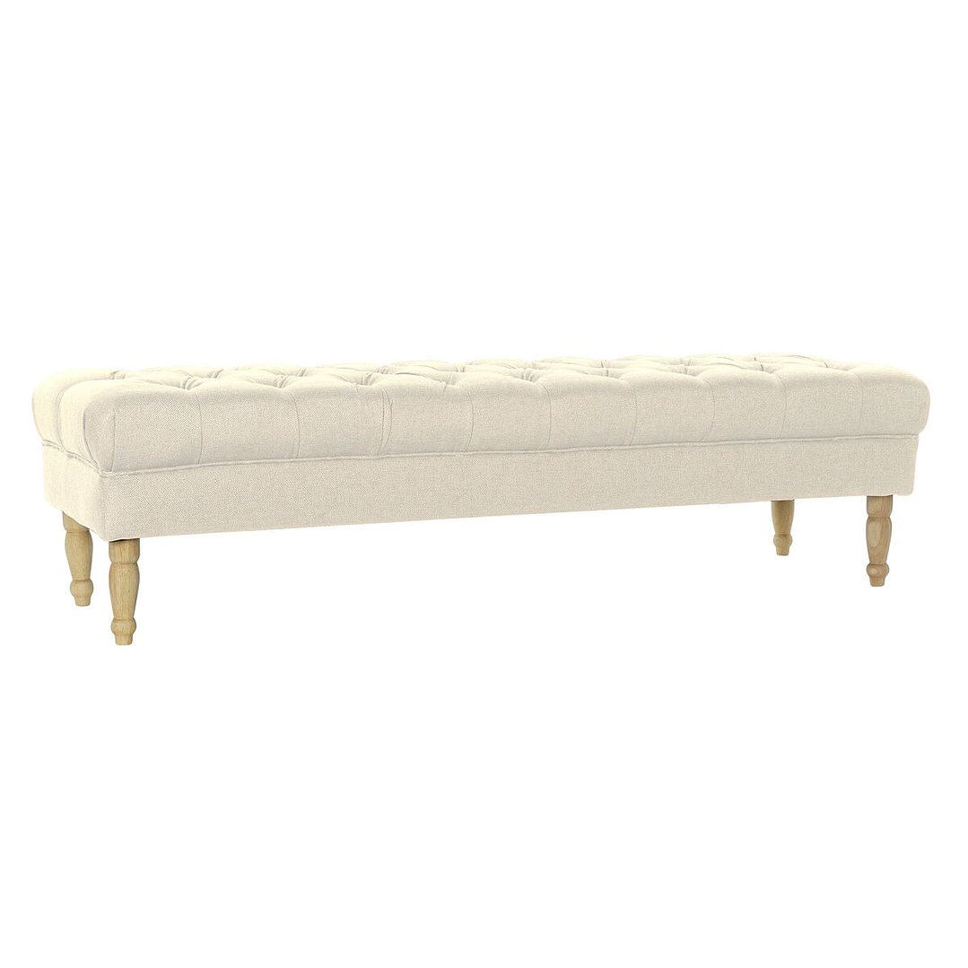 Banqueta Home ESPRIT Crema Poliéster y Madera 1